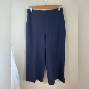 Rebecca Taylor navy blue high rise wide leg cropped culottes size 6 work office